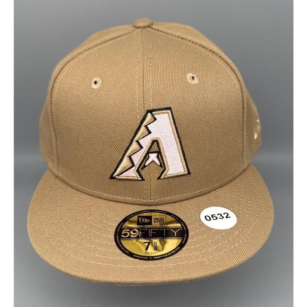 New Era 59FIFTY Arizona Diamondbacks Tan Pink Fitted Hat Men's 7 5/8 NWT